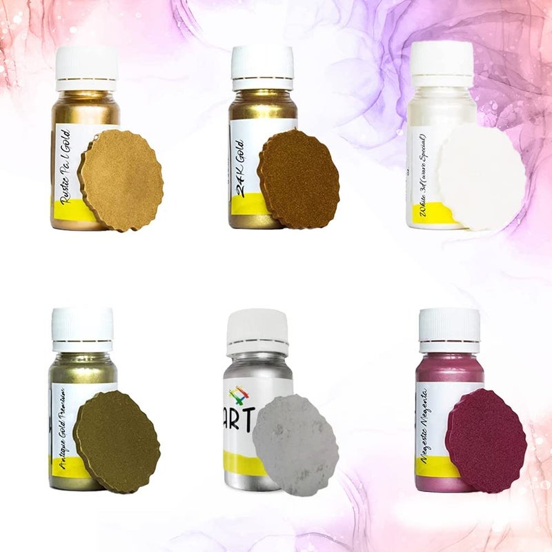 ARTOOL Mica Powder for Epoxy Resin Pigment Art Non Toxic Multipurpose Use In Making Art and Craft Projects 1.74 Oz Set of 6 - Image 2