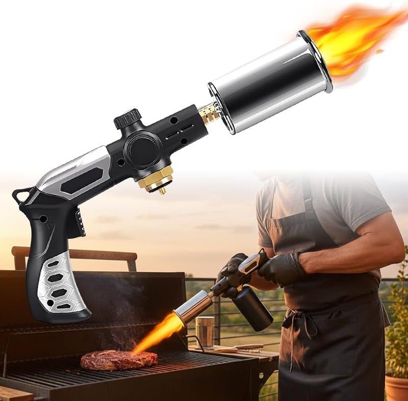 Butane Torch Gun Adjustable Flame With Safety Lock 1 Set For Searing Grilling DIY Outdoor Use - Image 2
