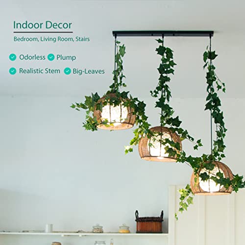Dallisten 3 Strands Odorless Artificial Ivy Vines Kit, 71" Silk Ivy Garland with Green Leaves, Fake Hanging Plants Greenery Decoration for Bedroom, Windows, Walls, Wedding, Outdoor Decor (Green) - Image 3