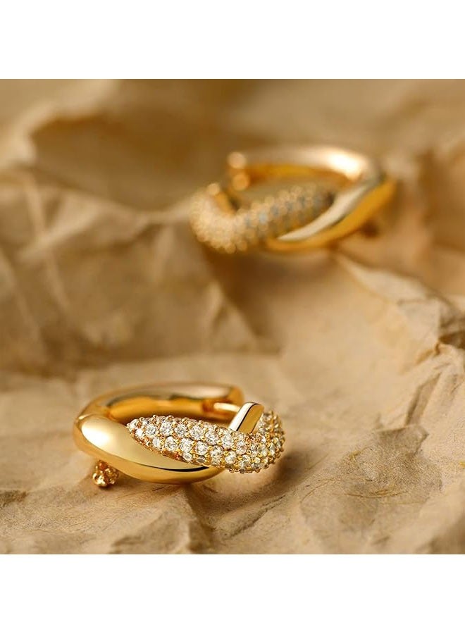 Mevecco Women Huggie Earrings Gold Hoop Sleeper 14K Gold Filled Small Simple Handmade Hypoallergenic Everyday Jewelry - Image 3