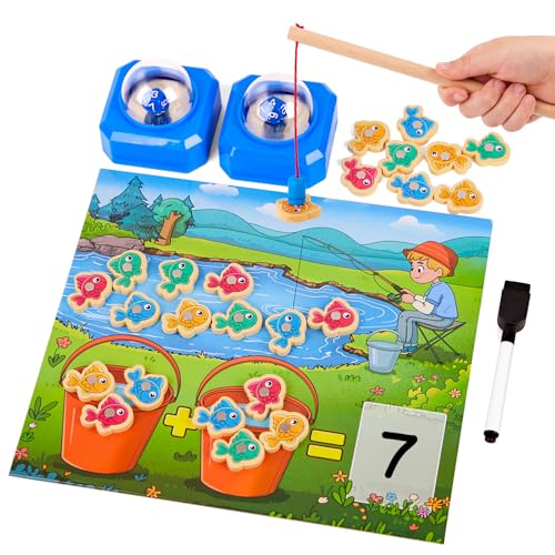 SkilLify Magnetic Fishing Math Game for Kids 35 Montessori Counting Toy with Dice Poppers Preschool Math Manipulatives Board Game Addition and Subtraction Dice Game for Homeschool Classroom - Image 1