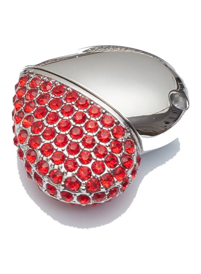 Heart-shaped Diamond USB Disk 16g Jewelry USB Disk 32G Custom Logousb3.0 School Business Promotion USB Disk 8g-Color:Silver + Red Diamond-Capacity:2GB  - Image 1