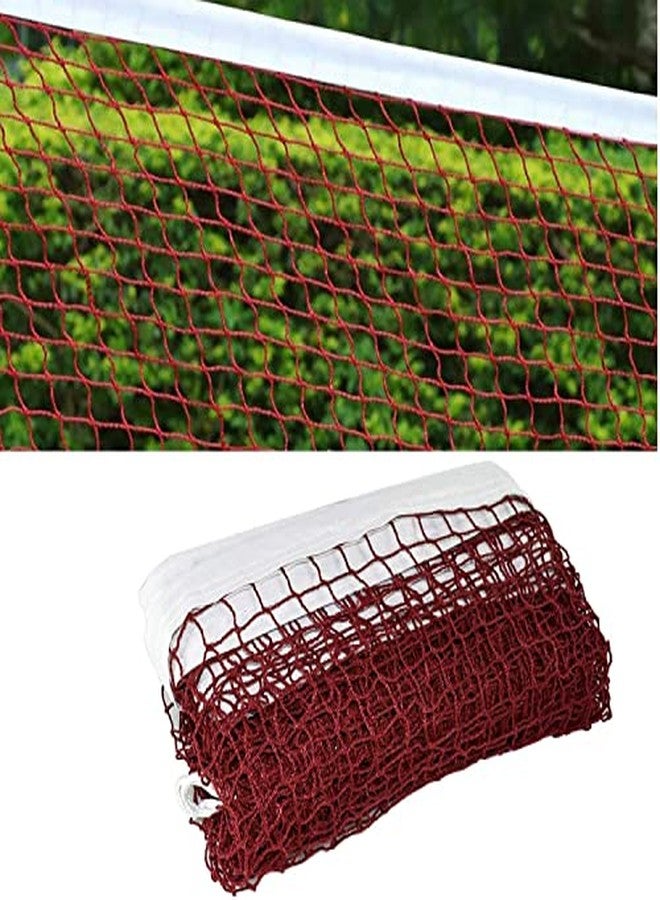 Kitsaws Sports Nets Maker Durable Badminton Net - Standard Size for Indoor & Outdoor Play, Strong Nylon Mesh with Reinforced Border(Badminton Net Nylon Tournament II 3 Side Tetron Tape) (Brown) - Image 1