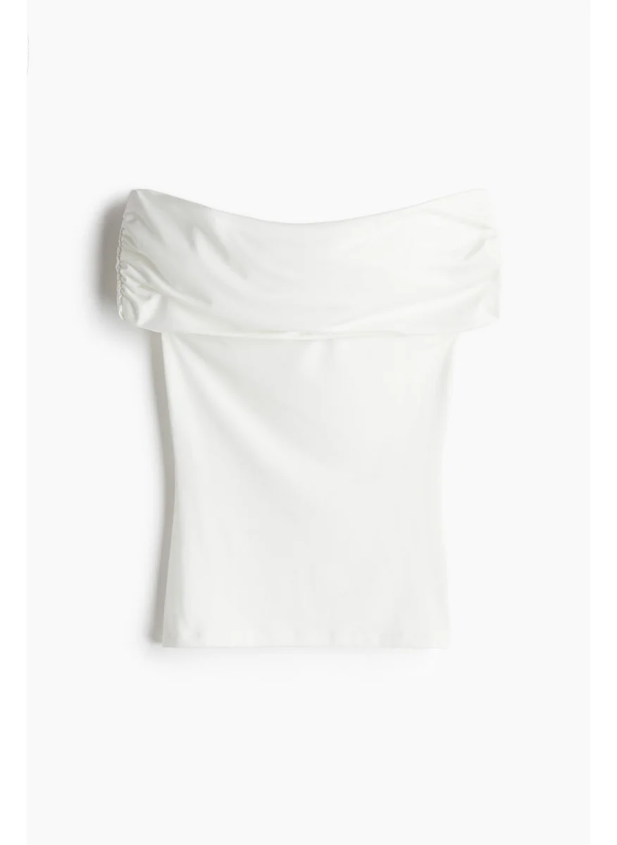 H&M Gathered Off-The-Shoulder Top