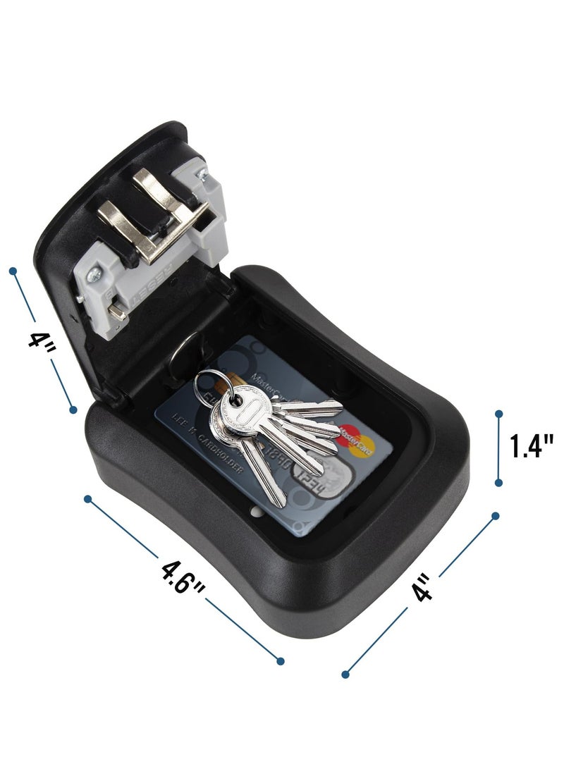 SYOSI Wall Mounted Waterproof Key Storage Lock Box for Home Office Warehouse Black 4.6x4x1.4 inch - Image 2