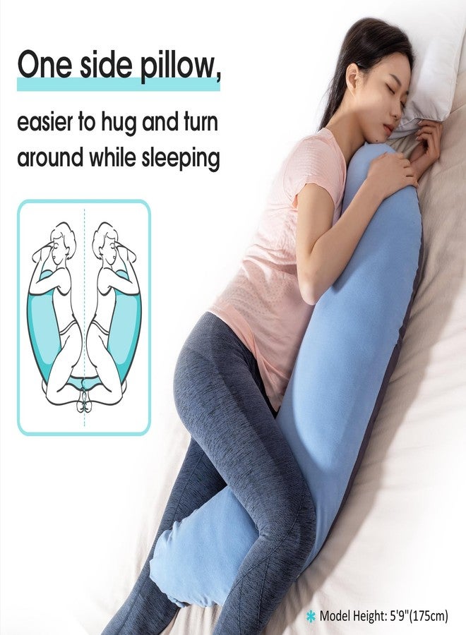 BYRIVER 39" C Shaped Body Pillow for Side Sleeping Adults Men Women, Anxiety Relief Hugging Gaming Lap Pillow, Pregnancy Knees Separate Pillow, Gifts for New Moms, Removable Pillowcase(L) - Image 2