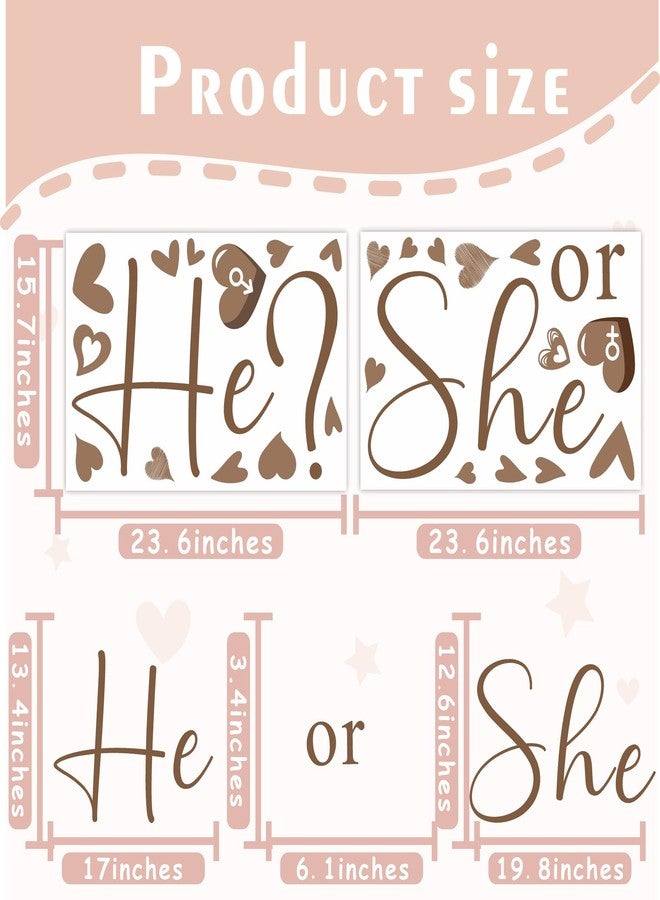 HATARU Gender Reveal Party Decals He or She What Will Baby Be Decorations for Balloon Arch Babies Gender Signs Oh Baby Shower Sign Backdrop Decal Girl or Boy Party Supplies Vinyl Sticker for Pregnacy Banner - Image 4