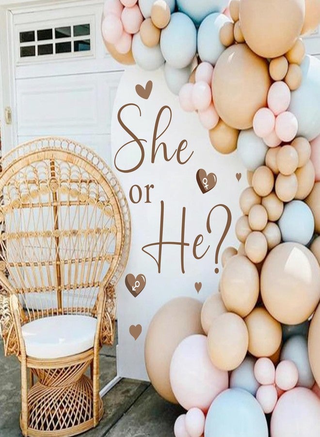 HATARU Gender Reveal Party Decals He or She What Will Baby Be Decorations for Balloon Arch Babies Gender Signs Oh Baby Shower Sign Backdrop Decal Girl or Boy Party Supplies Vinyl Sticker for Pregnacy Banner - Image 3