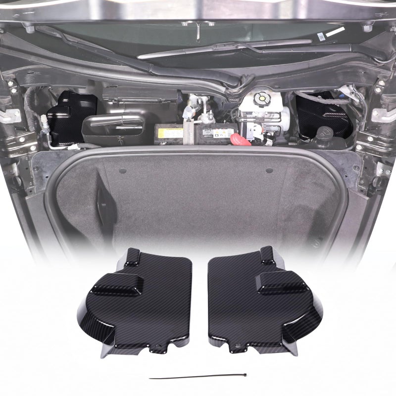 CHEAYAR Front Strut Shock Tower Cover Compatible with Chevrolet Corvette C8 20202023 ABS Plastic Engine Bay Shock Protection Panel Cover Trim 2pcs C8 Accessoriescarbon fiber pattern - Image 2
