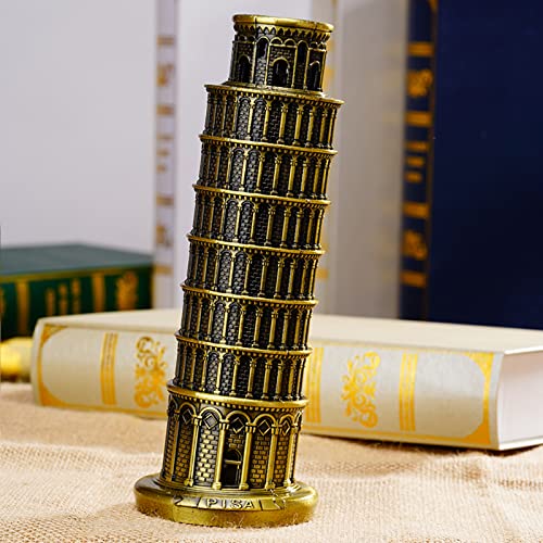 DS.DISTINCTIVE STYLE DS. DISTINCTIVE STYLE Metallic Leaning Tower of Pisa Statue Souvenir Figurines Tower Model Kit for Home Decoration, Party - Image 4