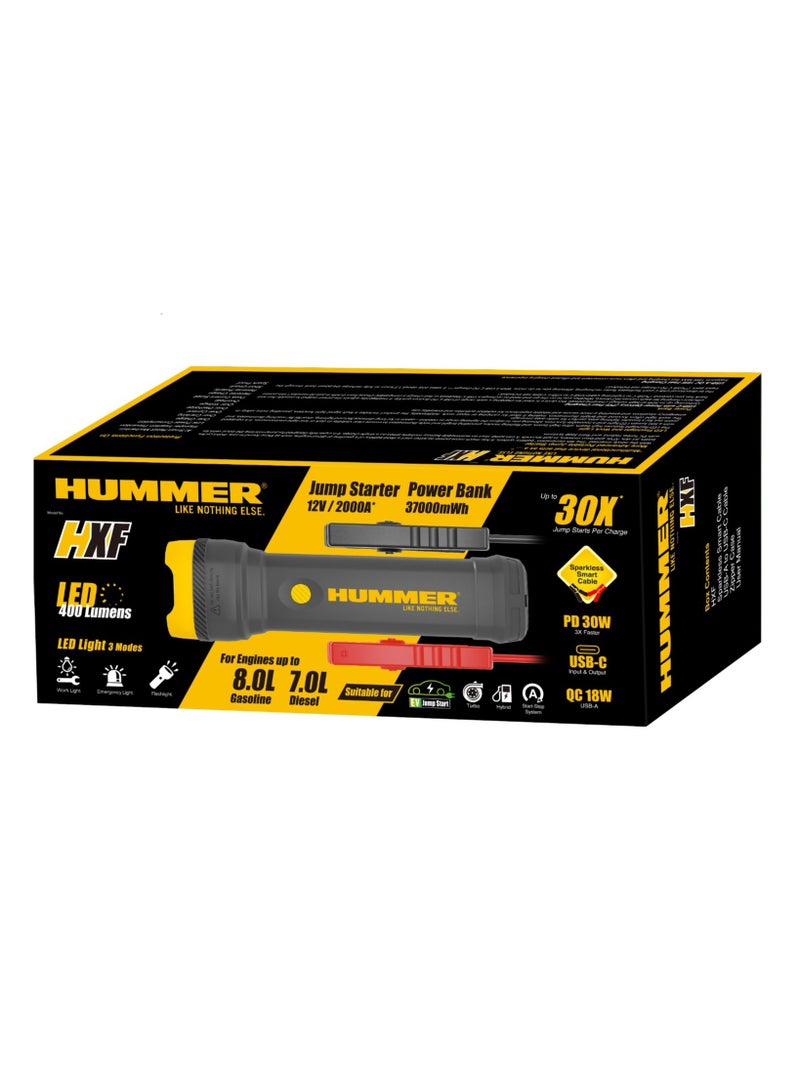 Hummer Car Battery Jump Starter & Emergency Flashlight, 2000A – HXF - Image 2
