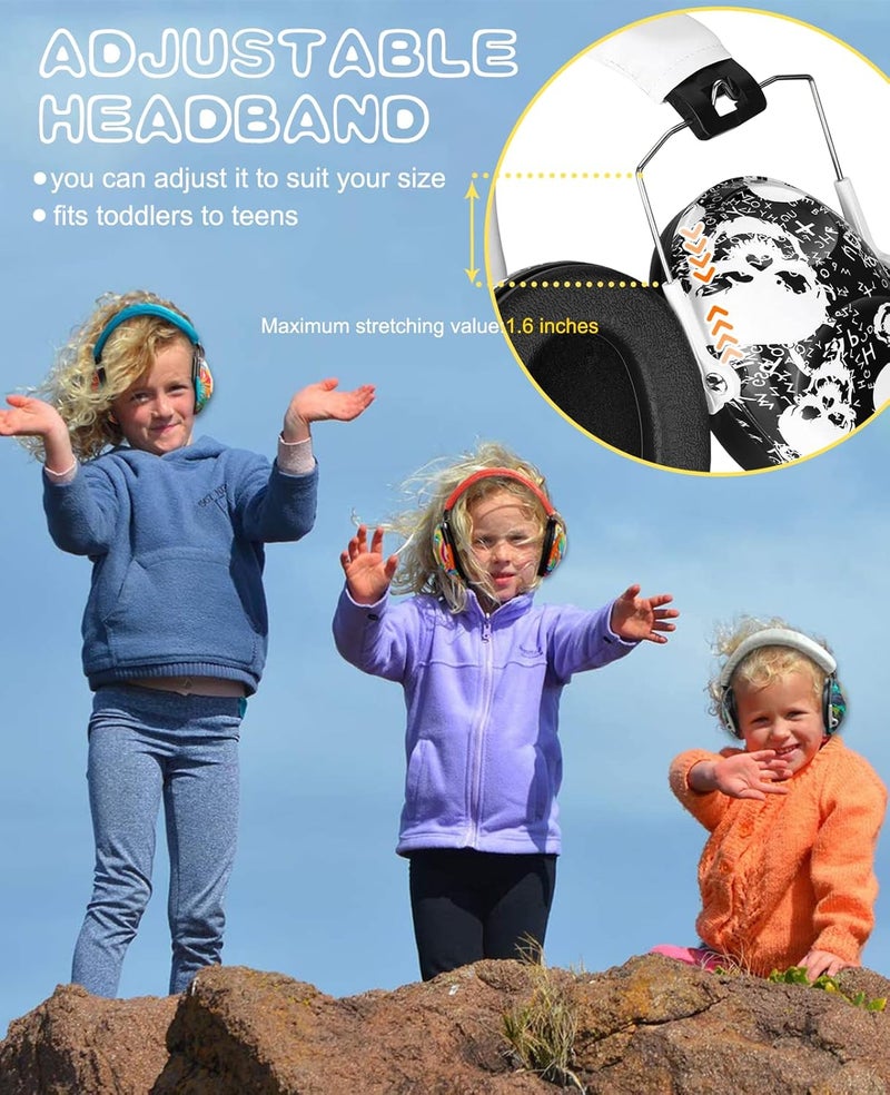 PROHEAR 032 Kids Ear Protection Safety Ear Muffs, NRR 25dB Noise Reduction Childrens Earmuffs, Adjustable Headband Hearing Protectors for Concerts, Racing, Airports - Skull Pattern - Image 5