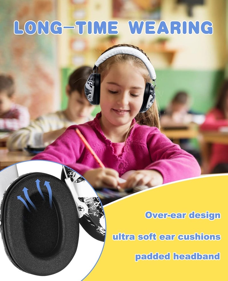 PROHEAR 032 Kids Ear Protection Safety Ear Muffs, NRR 25dB Noise Reduction Childrens Earmuffs, Adjustable Headband Hearing Protectors for Concerts, Racing, Airports - Skull Pattern - Image 3