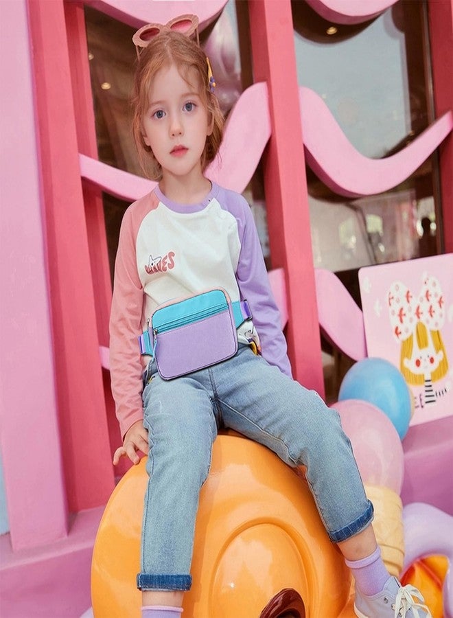 Cotmcor Valentines Day Gifts for Kids: Fanny Pack Birthday Gift for 5 6 7 8 9 10 11 12 Year Old Teen Girls, Preppy Cute Trendy Stuff Colorblock Crossbody Bag Adjustable Belt Bags for Travel Outdoor - Image 3