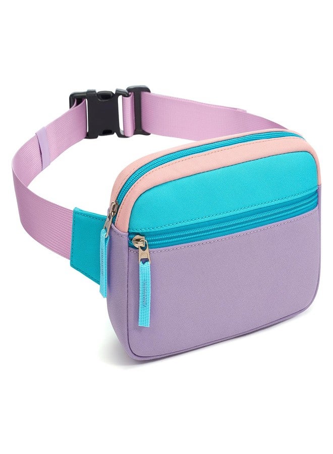 Cotmcor Valentines Day Gifts for Kids: Fanny Pack Birthday Gift for 5 6 7 8 9 10 11 12 Year Old Teen Girls, Preppy Cute Trendy Stuff Colorblock Crossbody Bag Adjustable Belt Bags for Travel Outdoor - Image 1