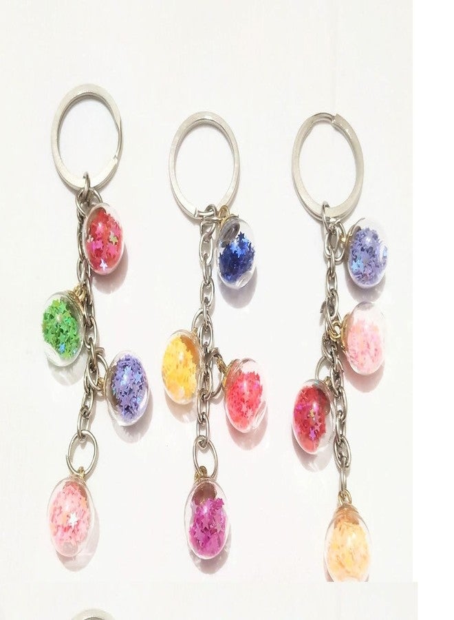 Drifting Ball type 4 Bottle keychain keyring for kids children boys girls car bike home keys Colorized glitter Shining Keychain Glass Colorful Wishing keychain 1 Piece - Image 3