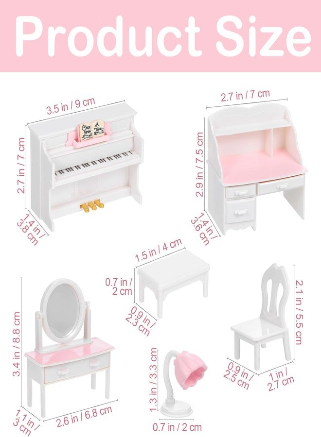 BdelrinQue 7PCS Miniature Furniture, Doll House Set, Kids Room Decor, Toy House for Kids, Role-Playing and Life Skills Simulation - Image 2