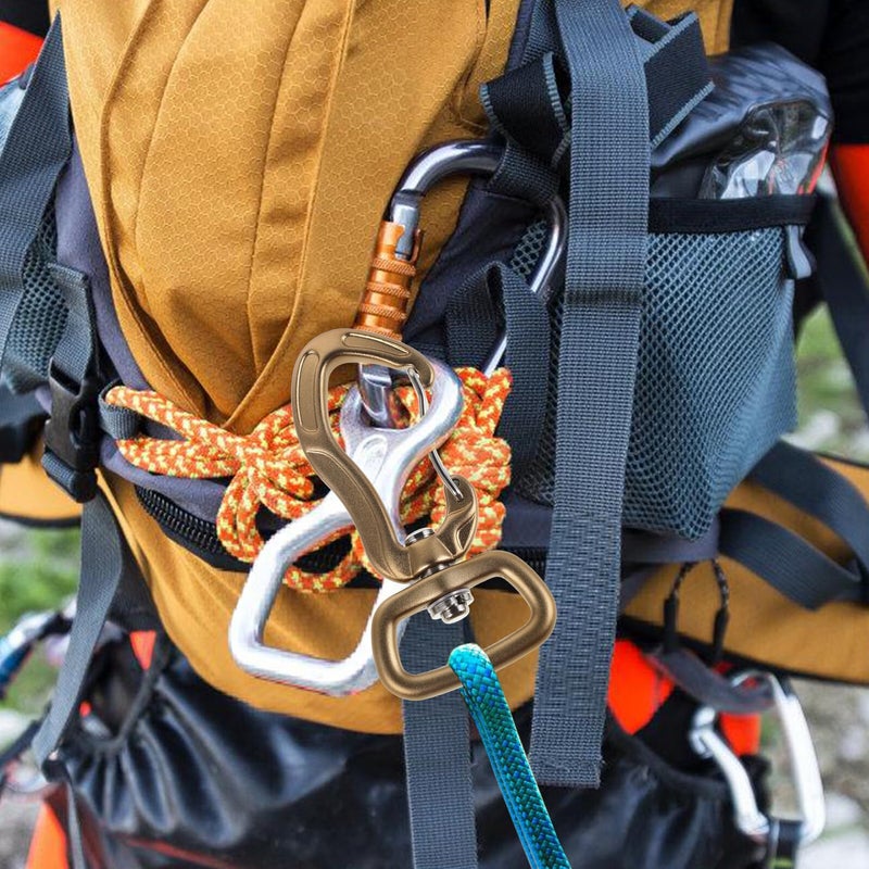 360 Swivel Spring Hook Locking Carabiner 7075 Aluminum Clip for Camping Hiking Dog Leash - Image 5