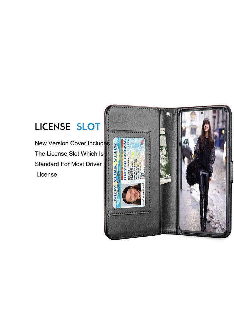 Y&D Case for Galaxy S20 Luxury PU Leather Carrying Flip Cover [Detachable Magnetic Hard Case] & Kickstand [Black] - Image 4