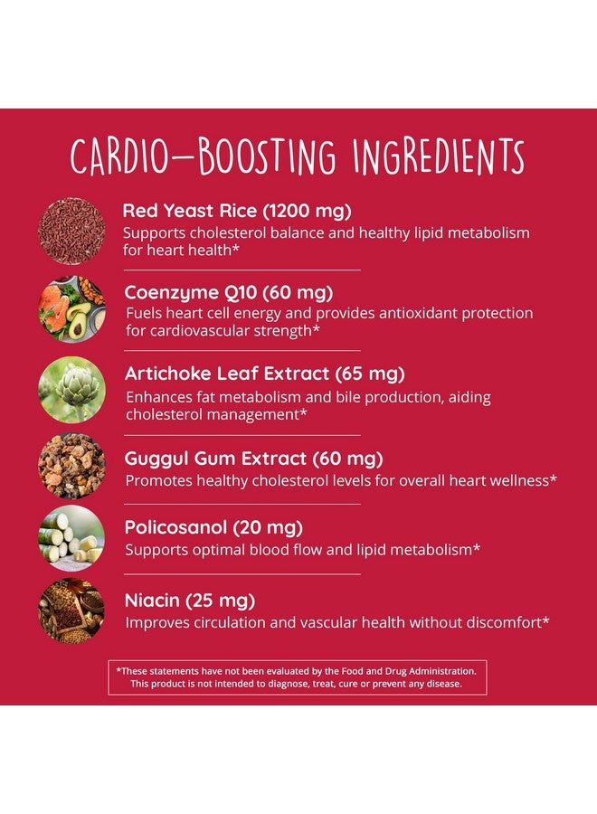 HAPPY HEALTHY HIPPIE Red Yeast Rice with CoQ10 Supplement 1200 mg - Supports Cholesterol Balance, Heart Health & Circulation - Antioxidant Support with Coenzyme Q10 - Non-GMO, Vegan, 60 Ct - Image 3