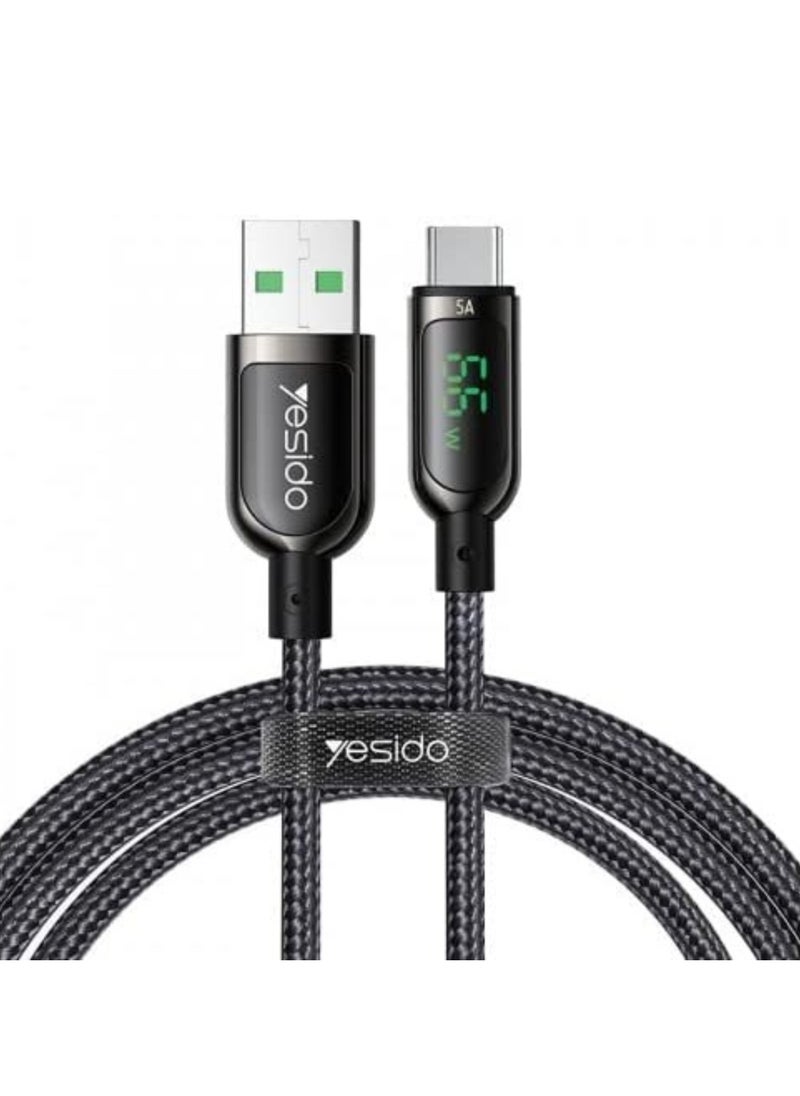 Yesido •YESIDO CA85 66W USB TO USB-C DIGITAL DISPLAY CABLE FAST CHARGING DATA TRANSMISSION CORD LINE 1.2M LONG.  - Image 1