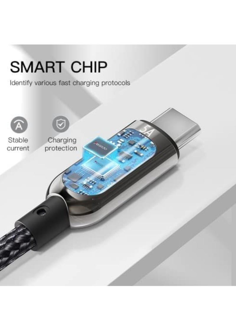 Yesido •YESIDO CA85 66W USB TO USB-C DIGITAL DISPLAY CABLE FAST CHARGING DATA TRANSMISSION CORD LINE 1.2M LONG.  - Image 2