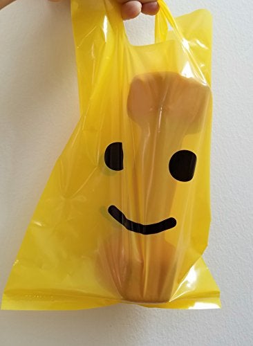L LIFETIME Smile! Yellow Party Favors Bags Super Strong 24 Pack Loot Birthday Emoji Treat Plastic Bag, 9 x 6 inch - Birthday Gift Bag for Kids Boys and Girls - Plastic Gift Bags with Handles - Image 4