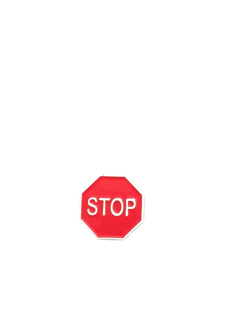 Metal Self Adhesive Mobile Phone Or Laptop Sticker Stop Sign Shape - Image 1