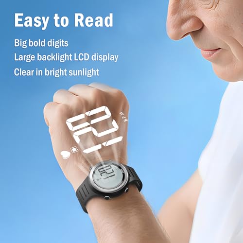EZON مراقب معدل ضربات القلب EZON وحزام الصدر، مراقب معدل ضربات القلب أثناء التمرين، ساعة رياضية مع HRM، مقاومة للماء، ساعة توقيت، جرس ساعي T007 - Image 4
