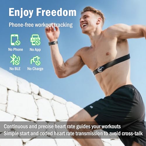 EZON مراقب معدل ضربات القلب EZON وحزام الصدر، مراقب معدل ضربات القلب أثناء التمرين، ساعة رياضية مع HRM، مقاومة للماء، ساعة توقيت، جرس ساعي T007 - Image 5