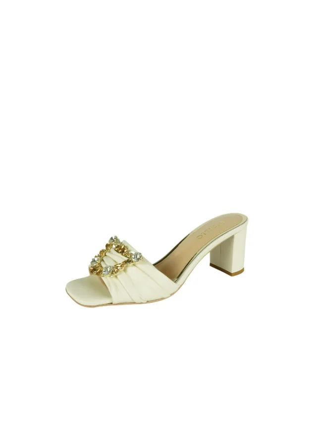 Poletto Cream Poletto Ladies High Block 4183181 C1014 Cream for Women | Best Price UAE