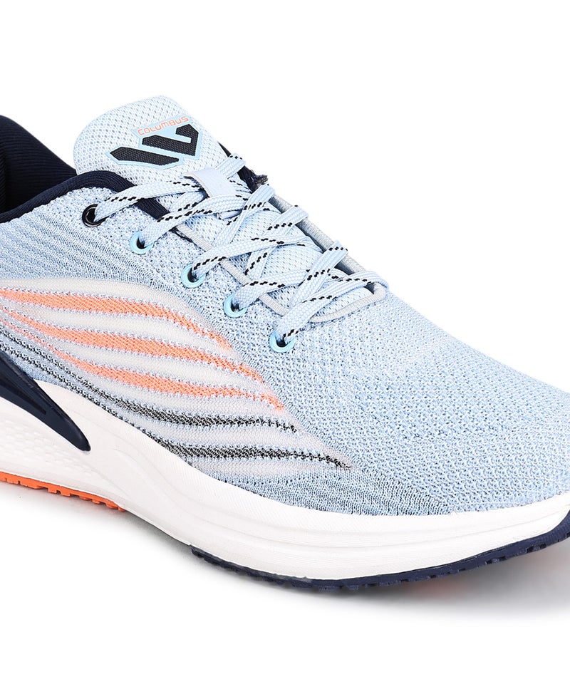 Columbus Pacer Sports Shoe - Running Shoe| Walking Shoe| Training & Gym Shoe| Outdoors Shoe for Men's, (Sky Blue & Fluorescent Orange), UK6 - Image 4