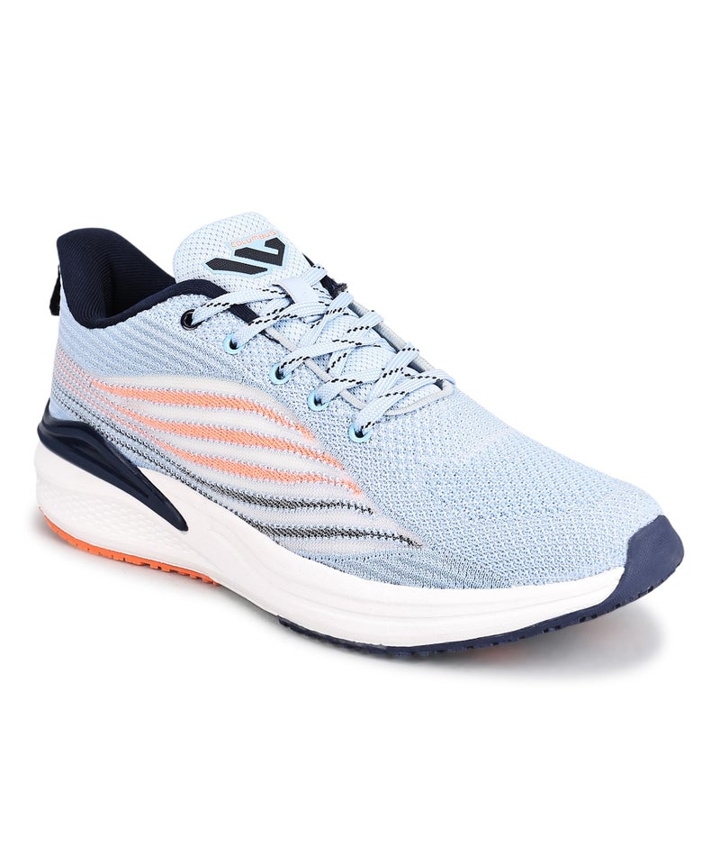 Columbus Pacer Sports Shoe - Running Shoe| Walking Shoe| Training & Gym Shoe| Outdoors Shoe for Men's, (Sky Blue & Fluorescent Orange), UK6 - Image 1