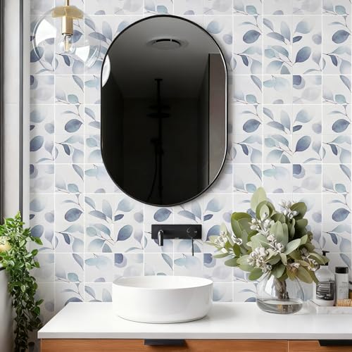 SVNOOC Peel & Stick Tile Stickers Waterproof Self-Adhesive Backsplash Stickers for Kitchen Bathroom Decor 10 Pack 11.8''x11.8'' (Gray-Blue) - Image 3