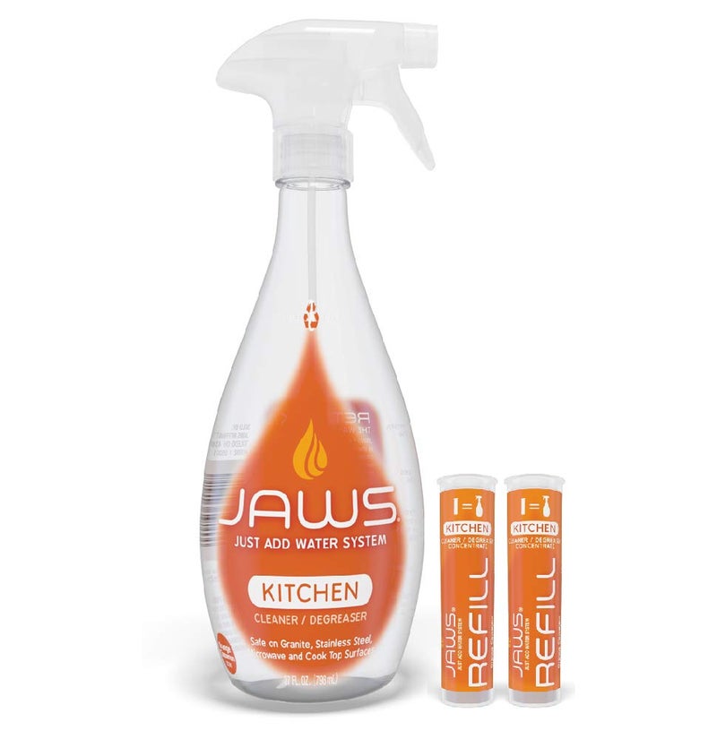 JAWS Cleaner Multi-Surface Kitchen Cleaner Bottle and 2 Refill Pods. Refillable Cleaning Supplies. - Image 1