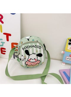 Super cute childrens messenger bag cartoon cute boys and girls small chest bag leisure lightweight Princess shoulder coin purse green