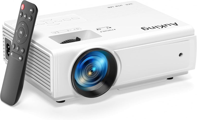 AuKing Projector, 2025 Upgraded Mini Projector, Full HD 1080P Home Theater Video Projector, Compatible with HDMI/USB/AV/Smartphone/TV Box/Laptop - Image 1