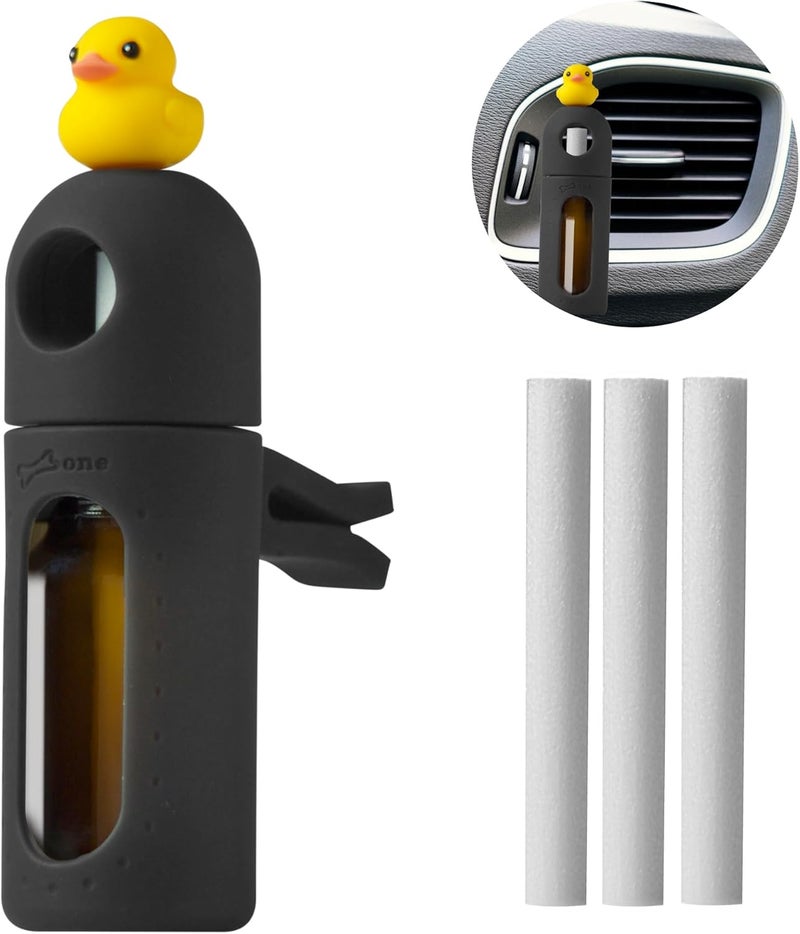 BONE Car Diffuser Clip 2, Essential Oil Diffuser with Vent Clip, Washable Silicone Air Freshener for Car Fragrance, Cute Character Aromatherapy Accessory for Auto Perfume & Decoration (Patti Duck)