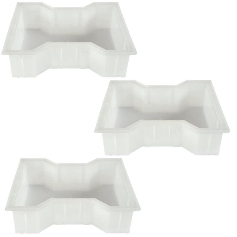Reyal DUMBELL Paver Block Mould Pack of 3 PLASTIC Make in India PP Mould Outdoor Paving Stone Maker - Image 1
