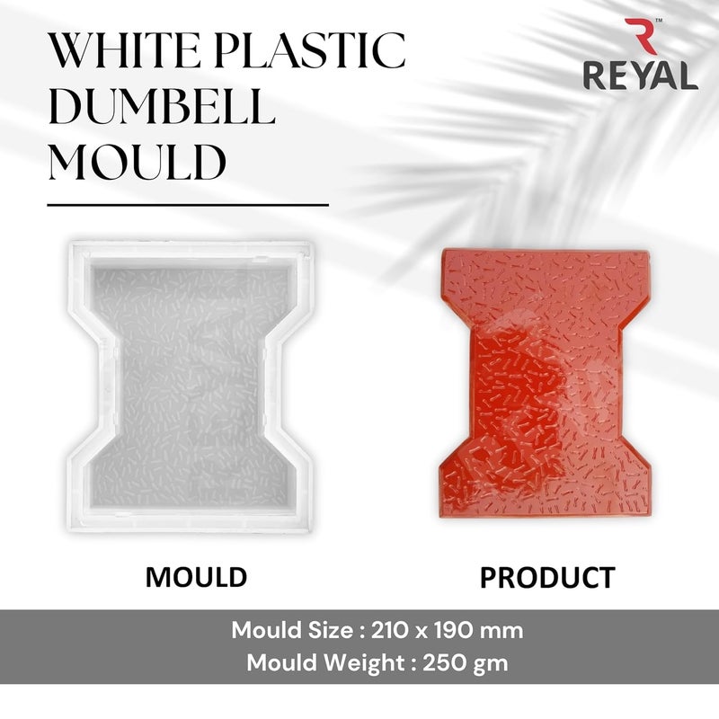 Reyal DUMBELL Paver Block Mould Pack of 3 PLASTIC Make in India PP Mould Outdoor Paving Stone Maker - Image 4