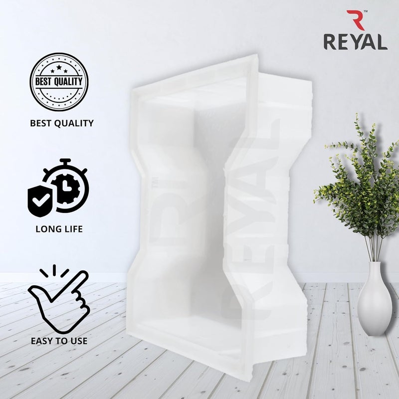 Reyal DUMBELL Paver Block Mould Pack of 3 PLASTIC Make in India PP Mould Outdoor Paving Stone Maker - Image 3