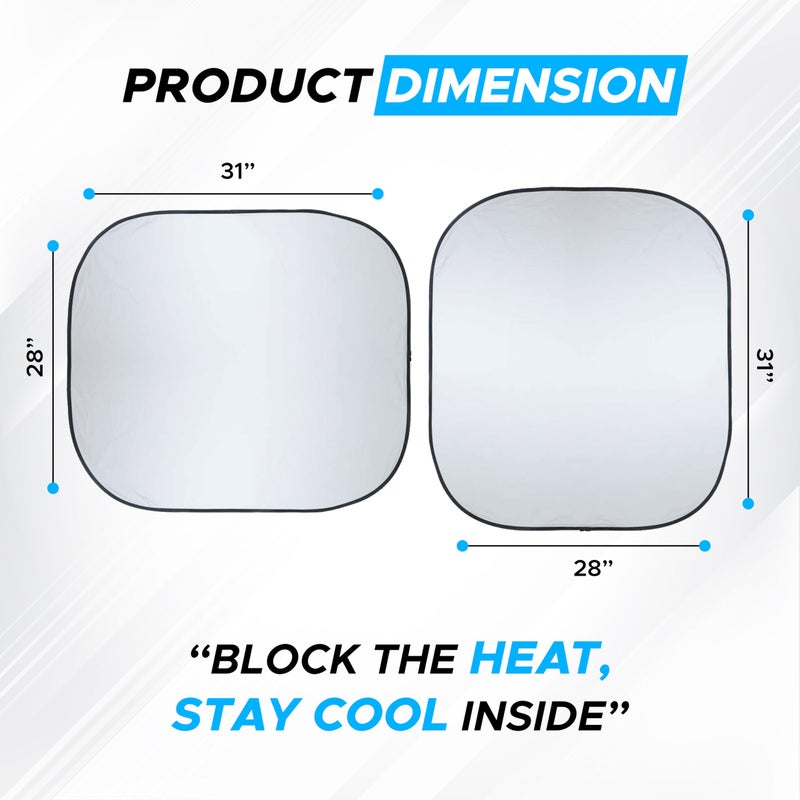 Autovir Car Windshield Sun Shade Foldable | Front Windshield Shade for Sun, Heat and UV Rays | Sunshade for Car Front Window and Interior Sun Protection | Medium (28 x 31 inches) - Image 5