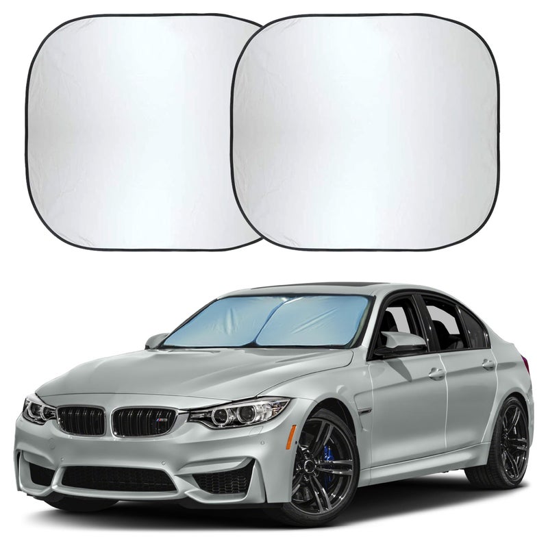 Autovir Car Windshield Sun Shade Foldable | Front Windshield Shade for Sun, Heat and UV Rays | Sunshade for Car Front Window and Interior Sun Protection | Medium (28 x 31 inches) - Image 1