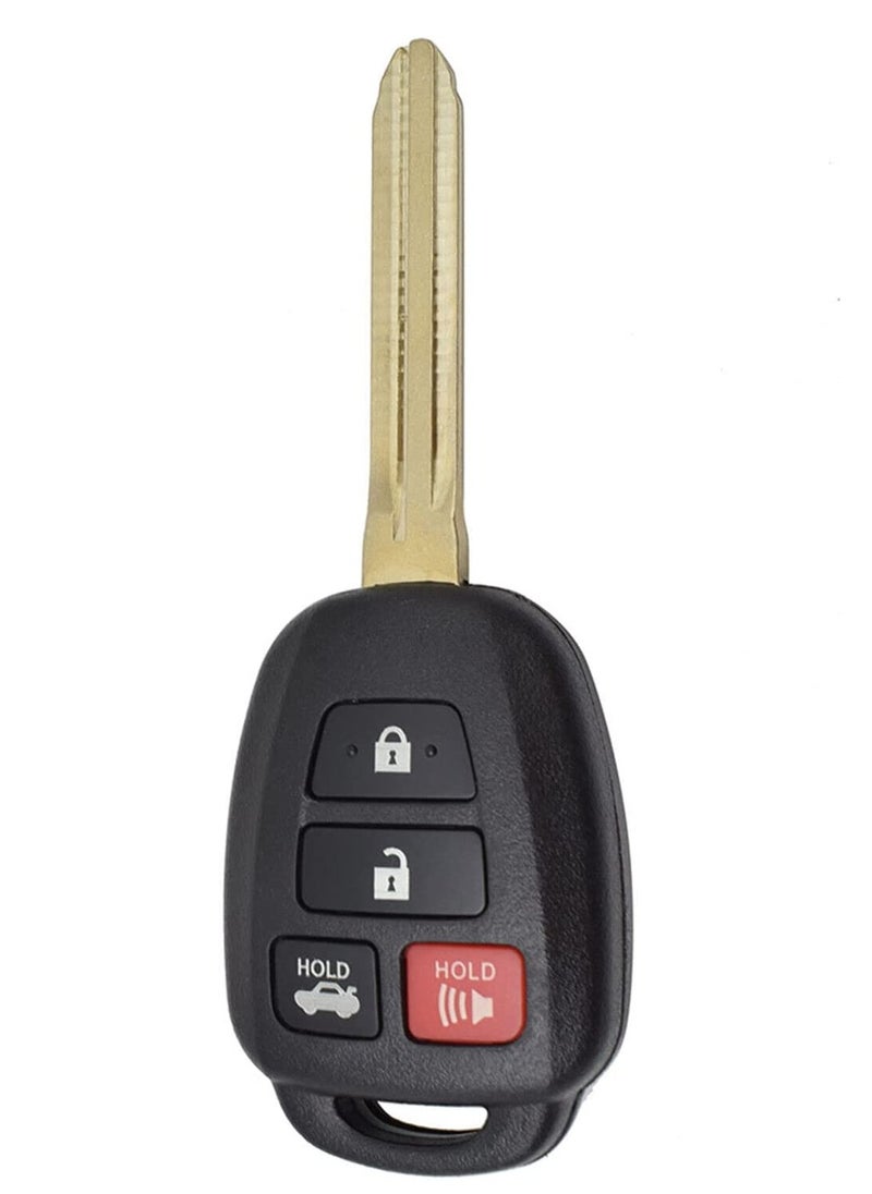4 Buttons Replacement Remote Key Shell Fob Case for Toyota Corolla, Sequoia, Tundra, Yaris, Camry, Highlander, Prius, RAV4, Sequoia, Tacoma, Vios with Uncut Blade