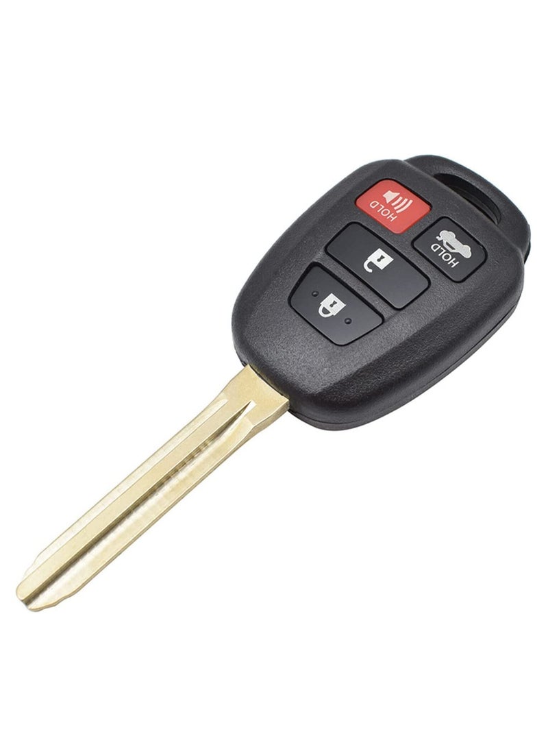 4 Buttons Replacement Remote Key Shell Fob Case for Toyota Corolla, Sequoia, Tundra, Yaris, Camry, Highlander, Prius, RAV4, Sequoia, Tacoma, Vios with Uncut Blade