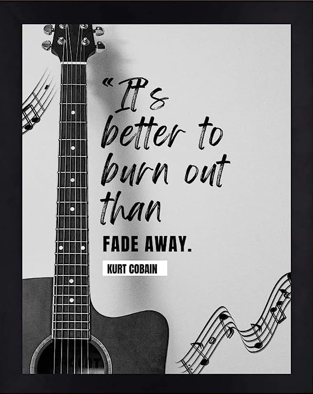 Interio Crafts Kurt Cobain Inspirational Motivational Wall Abstract Poster Frame Included13X10 Inch Multicolor - Image 1
