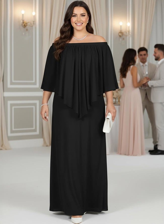 KOH KOH Womens Strapless Shoulderless Flattering Cocktail Gown Maxi Dress, Black, L - Image 2