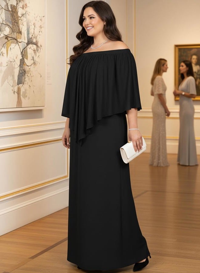 KOH KOH Womens Strapless Shoulderless Flattering Cocktail Gown Maxi Dress, Black, L - Image 3