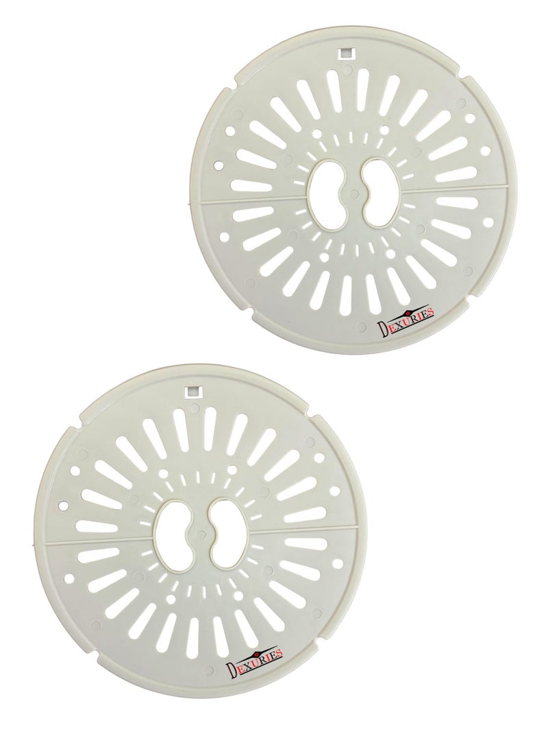 DEXURIES Dryer Spin Cap/Saftey Cover/Spinner Safety Cover/LID for LG 6kg/6.5kg/7kg Semi Automatic Washing Machine Match Size (Size- 9.5Inch/24.5cm) (Pack of 2 Pcs) (LG 9.5 inch) - Image 1