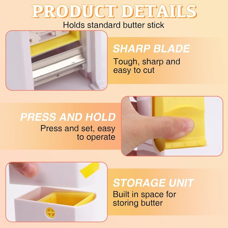 OPLCFO 2PCS Butter Cutter and Storage Case, Butter Stick Slicer for Bread Cakes Cookie - Image 5